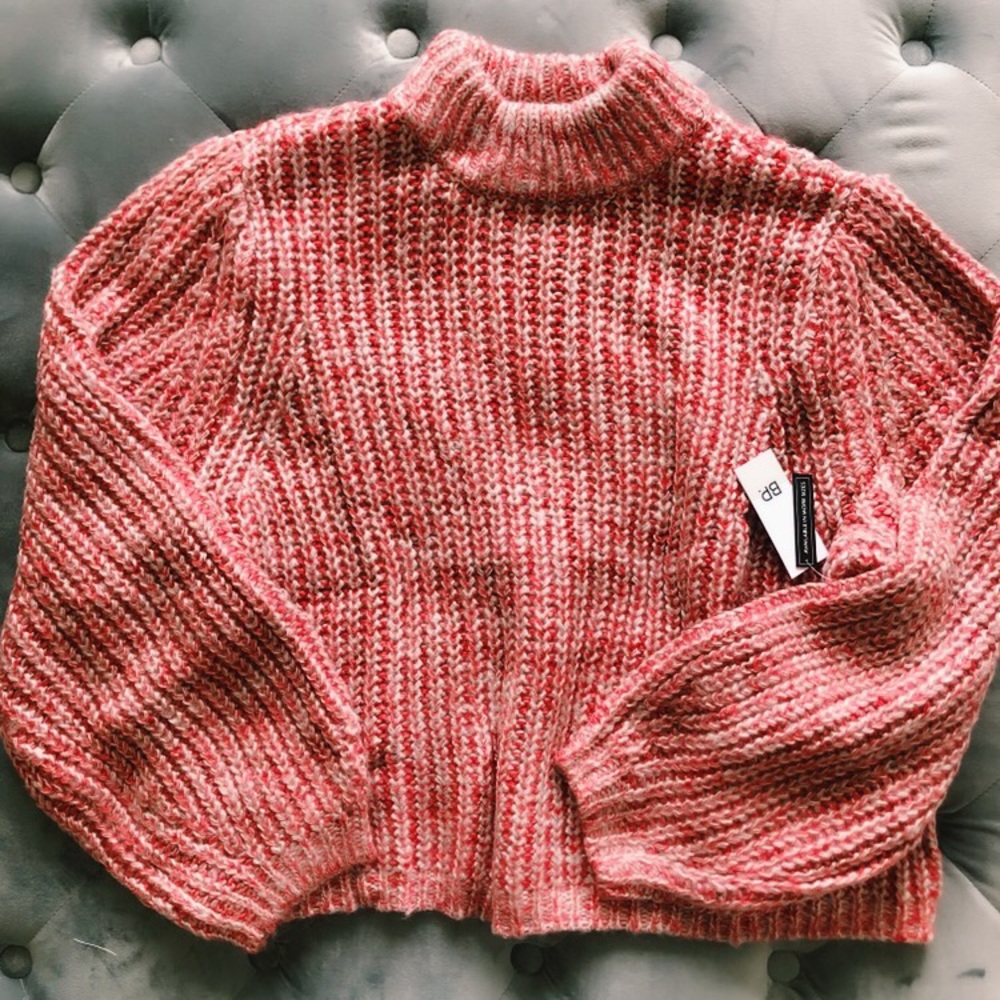 BP Marled Puff Sleeve Comfy Oversized Sweater